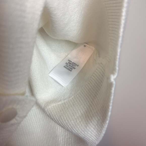 Croft & Barrow Ivory Ecru Button Down Long Sleeve Cardigan Size M NWOT - Picture 8 of 8